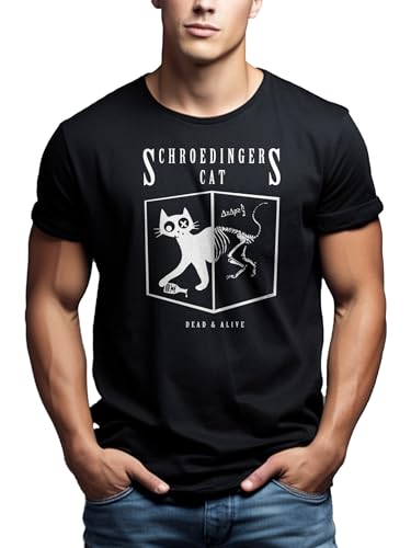 MAKAYA Gatto di Schrodinger T-Shirt Uomo XL 100% Cotone