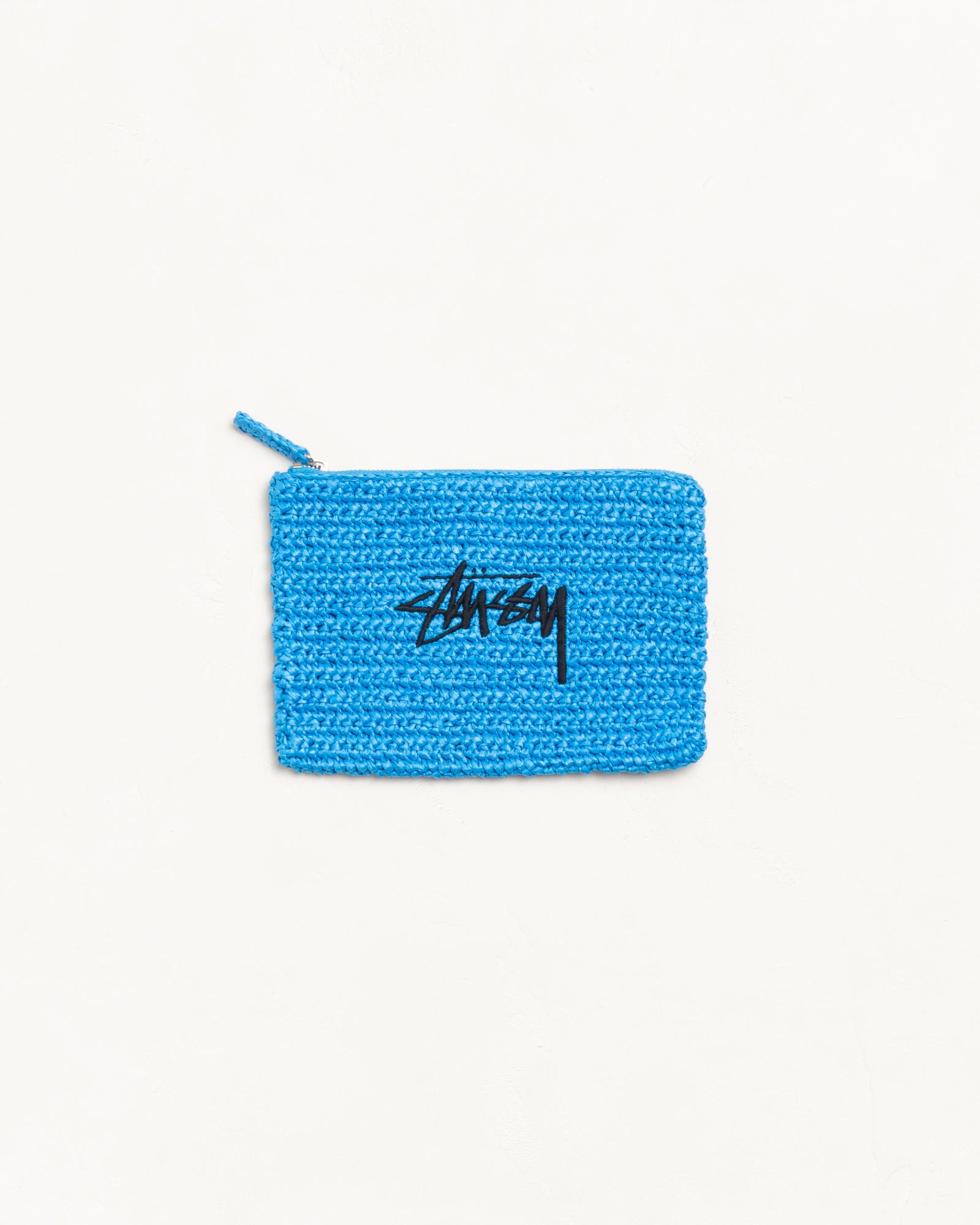 Stussy Woven Zip Pouch pochette Blue intrecciata