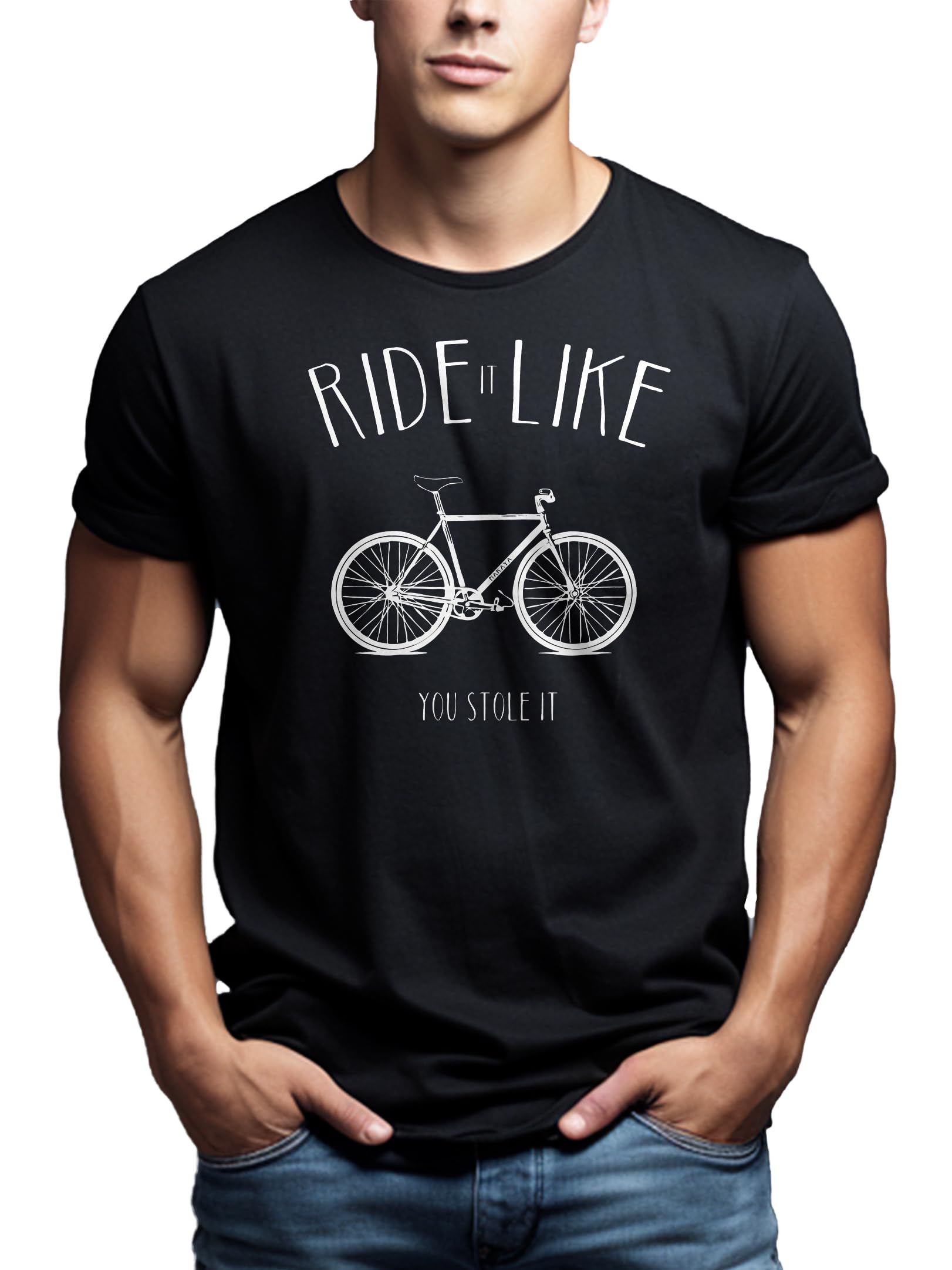 MAKAYA Ride It T-Shirt Uomo Cotone Bici Taglia L