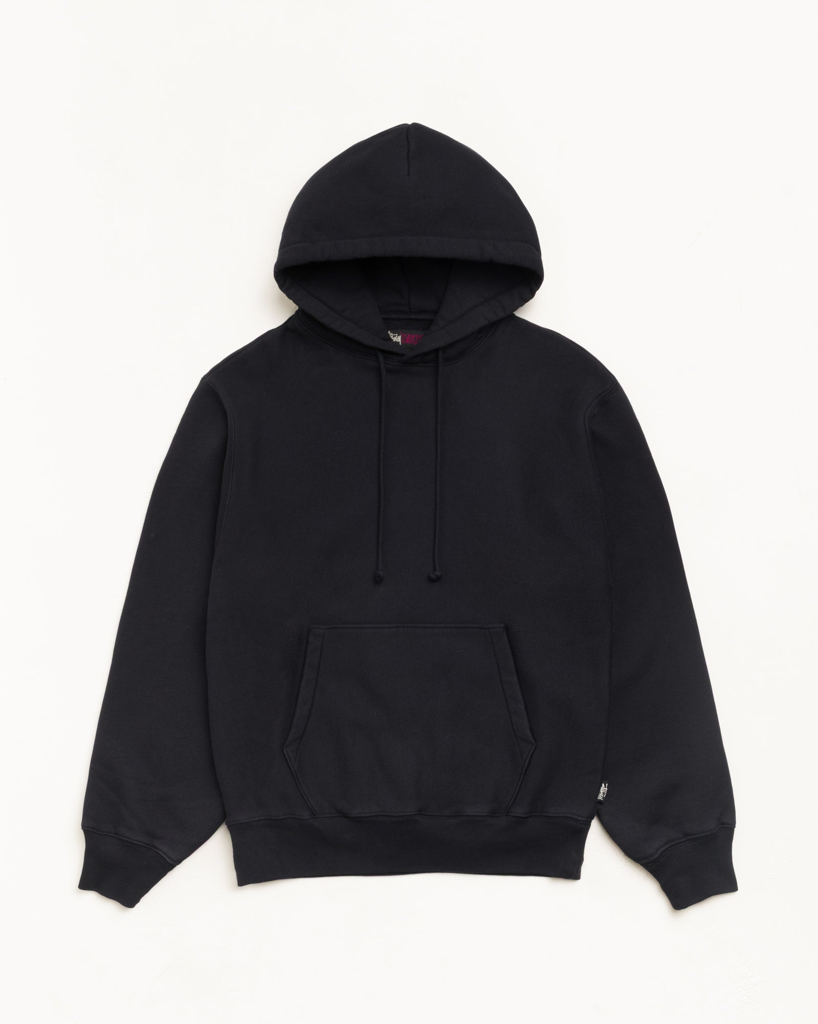 Stussy Fleece Hoodie Felpa Cappuccio Black cotone 530gsm