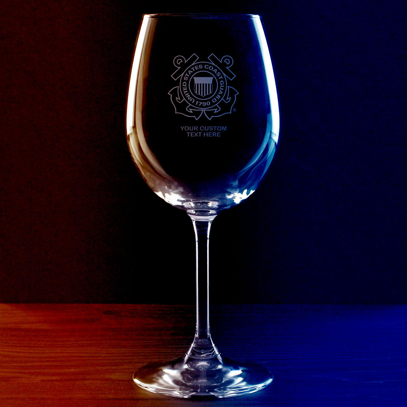 7.62 Design Drinkware US Coast Guard calice vino 16 oz personalizzato