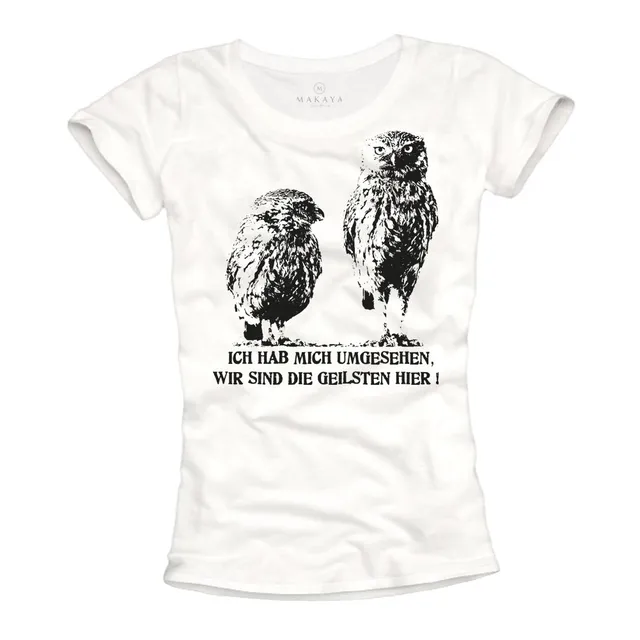 Makaya T-shirt donna L 100% cotone scritta tedesca