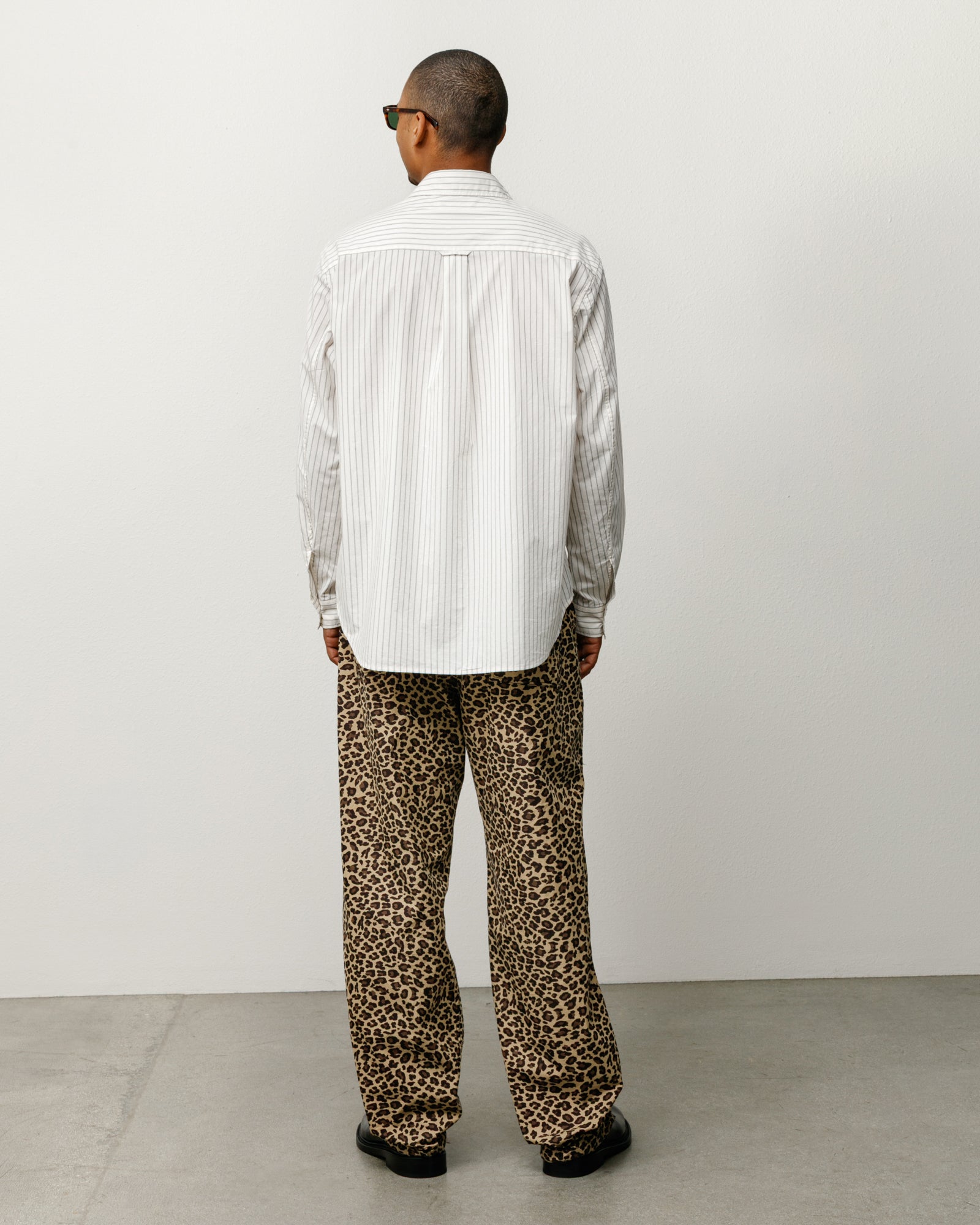 Stussy Standard Shirt camicia Natural Stripe cotone