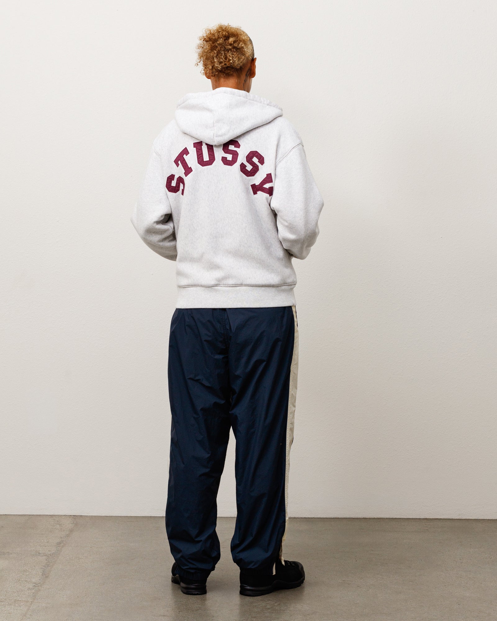Stussy Double Faced Zip Hoodie felpa Ash Heather cotone