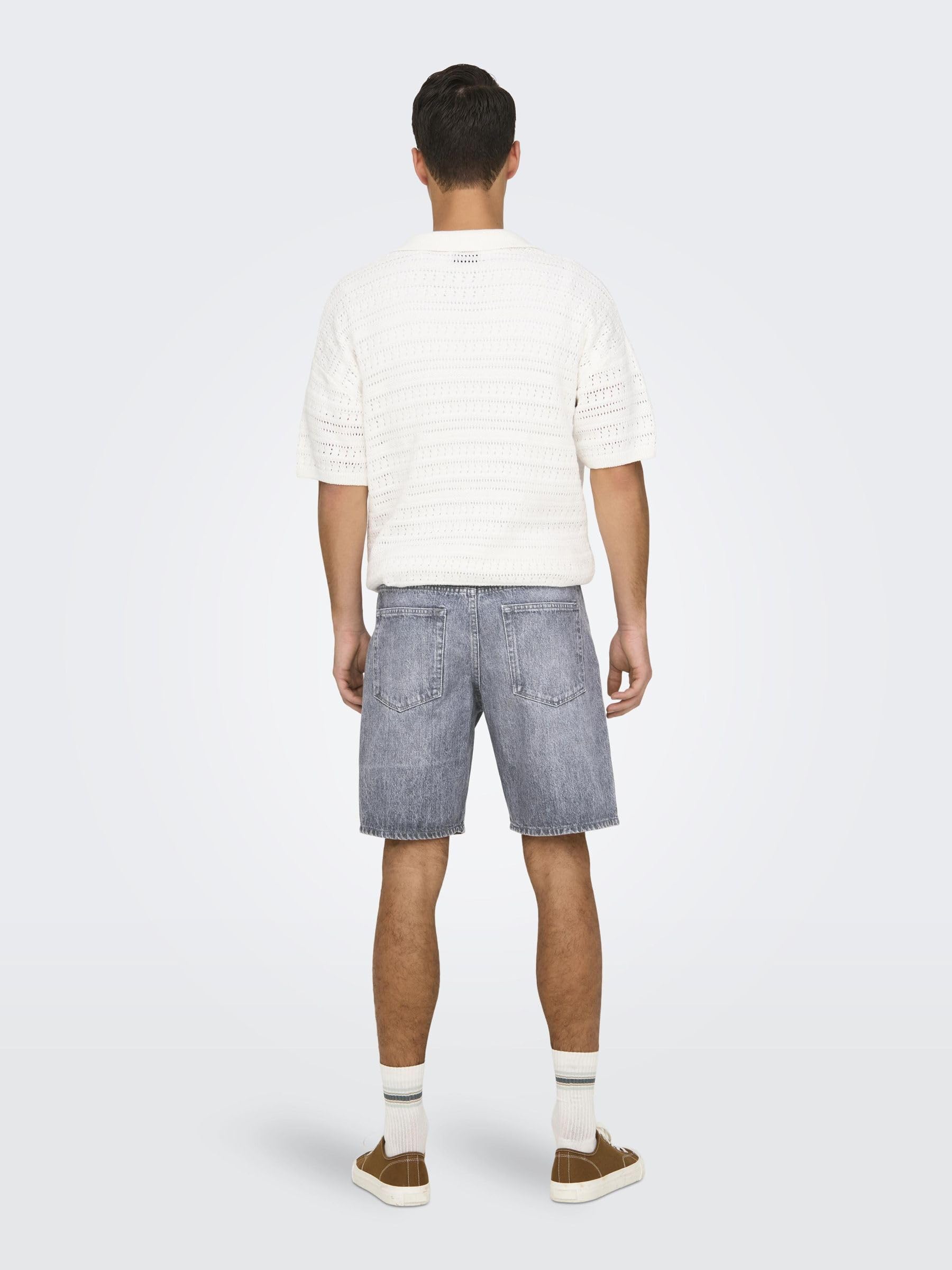 Only & Sons Onsedge XL shorts jeans uomo blu denim