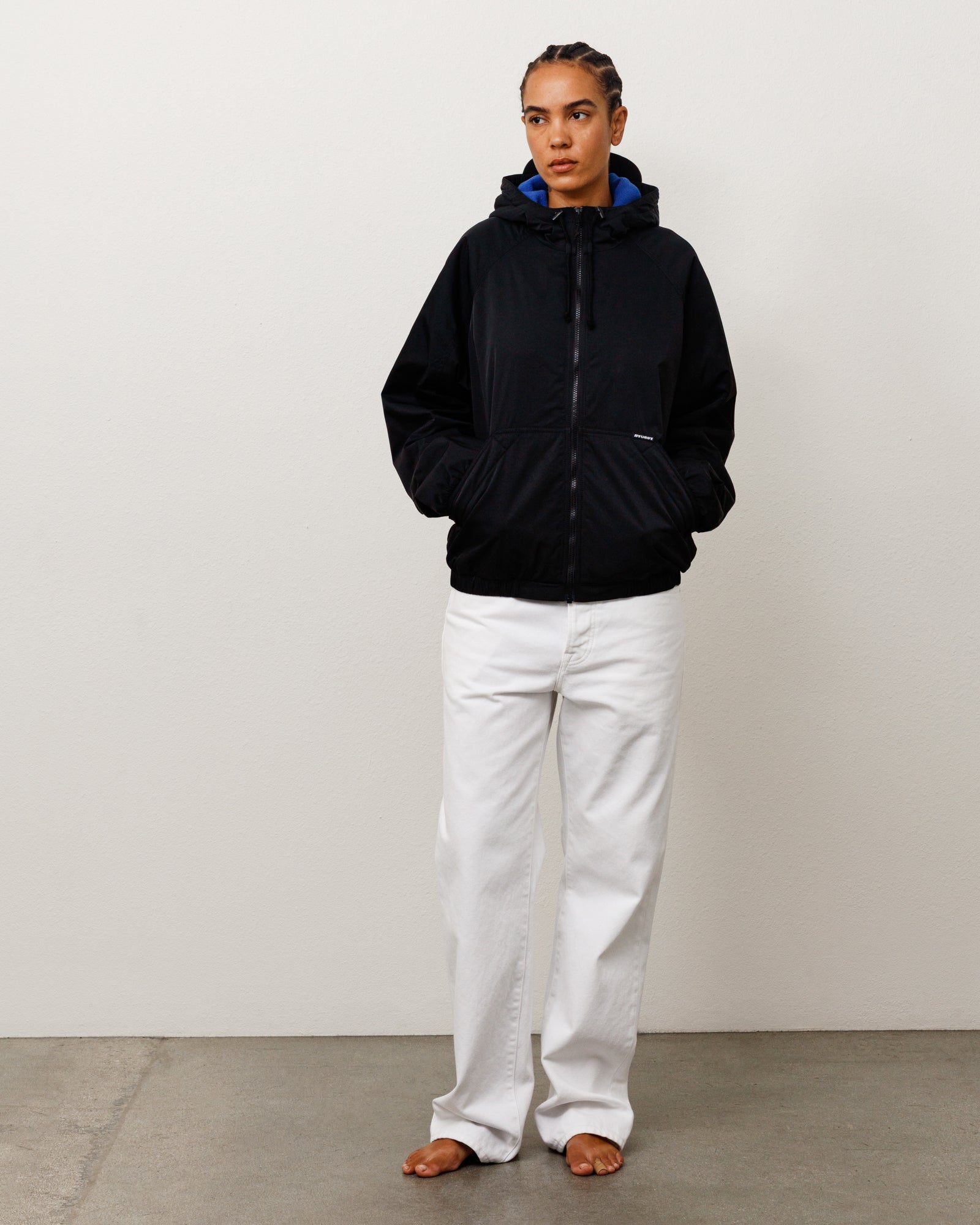 Stussy Coastline Hooded Jacket giacca Black nylon fleece