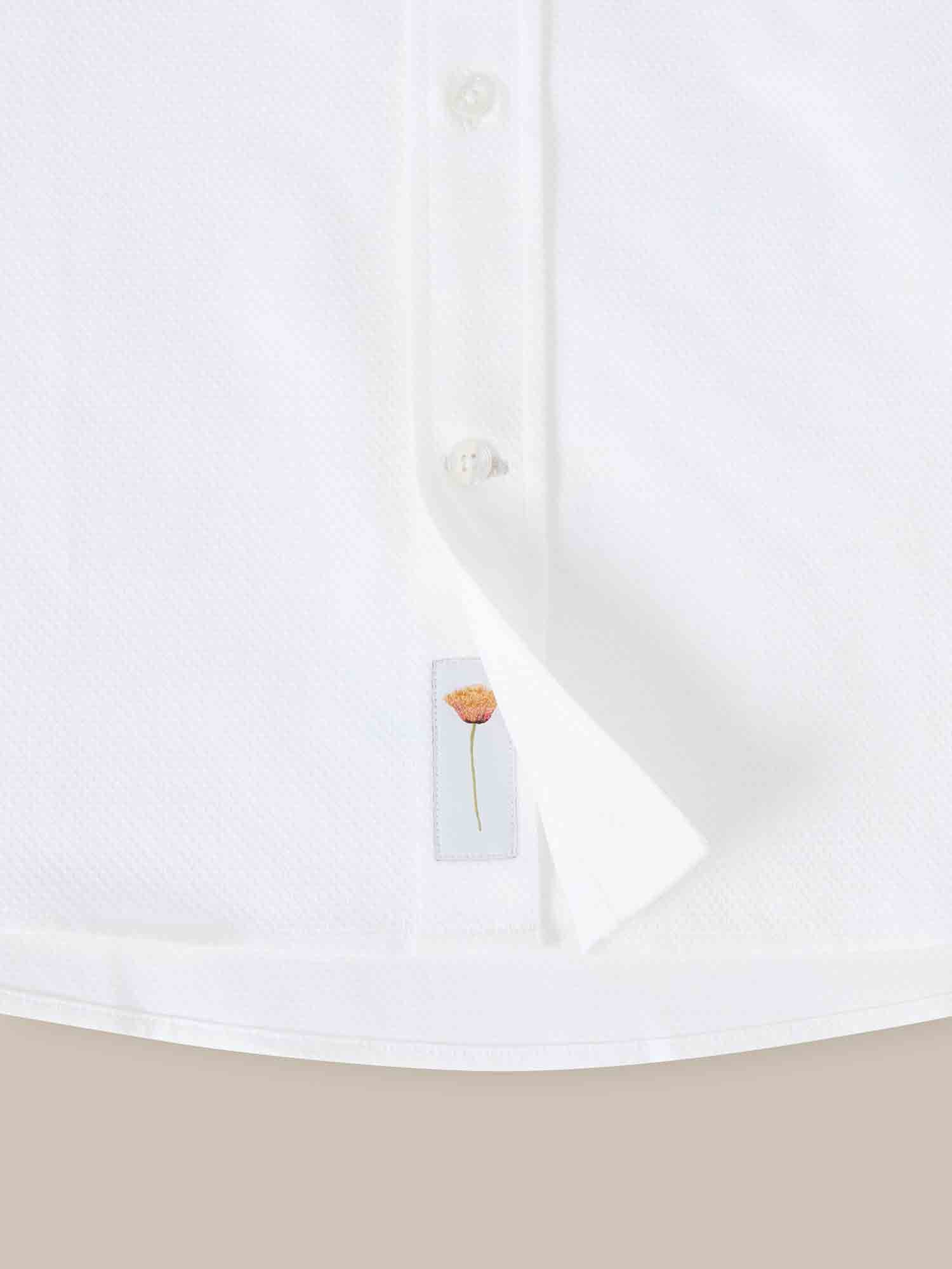 Robert Talbott Harrison camicia piqué cotone bianco