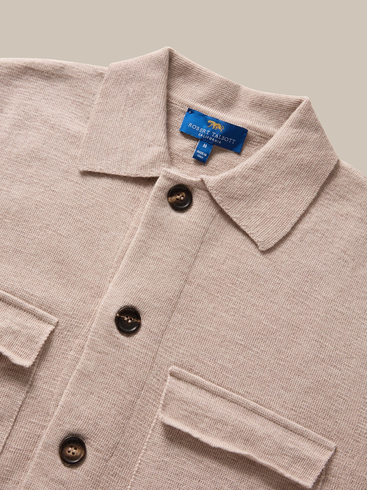 Robert Talbott Landon Giacca Maglia Merino Sabbia
