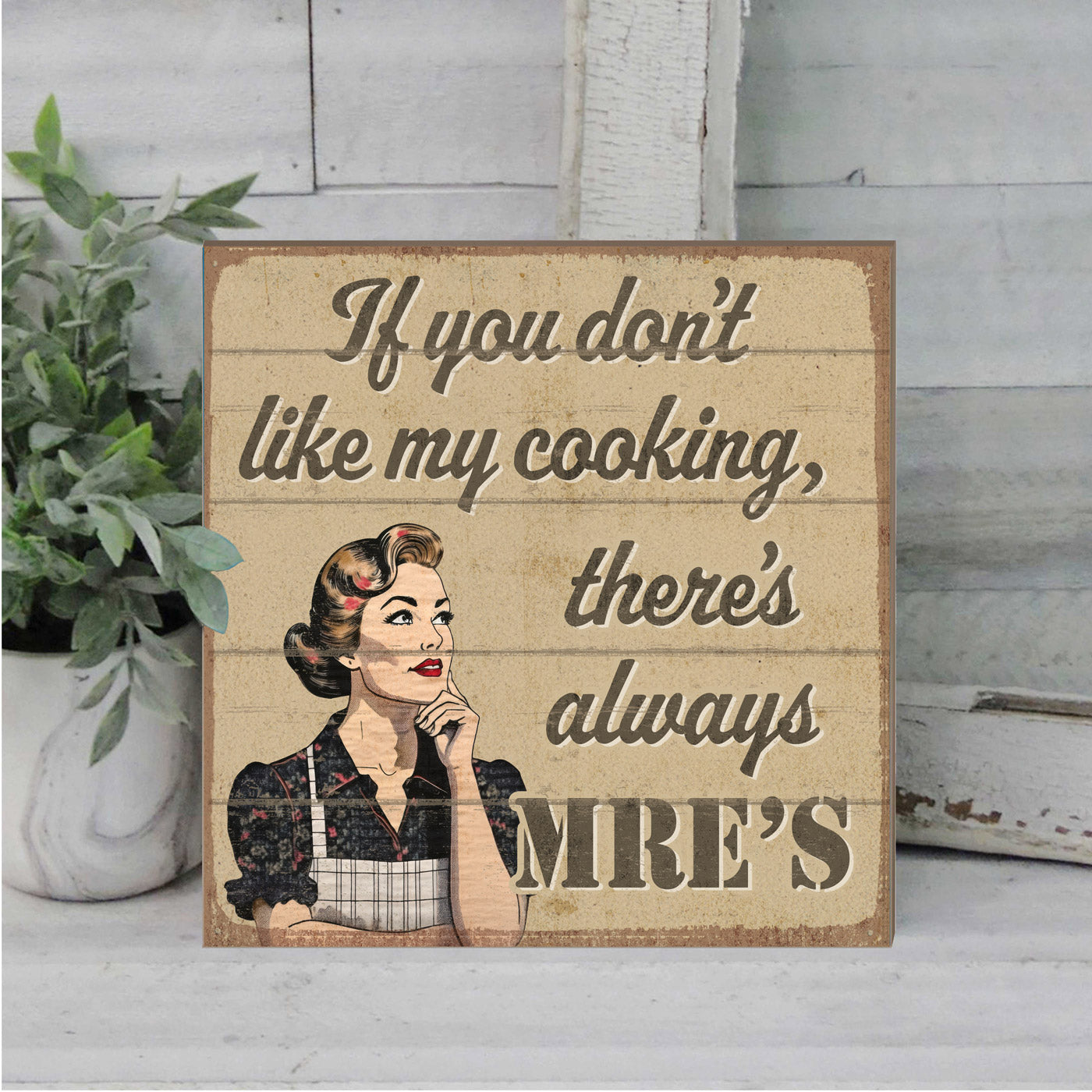 7.62 Design There's Always MRE's Targa Legno 25x25 cm Navy
