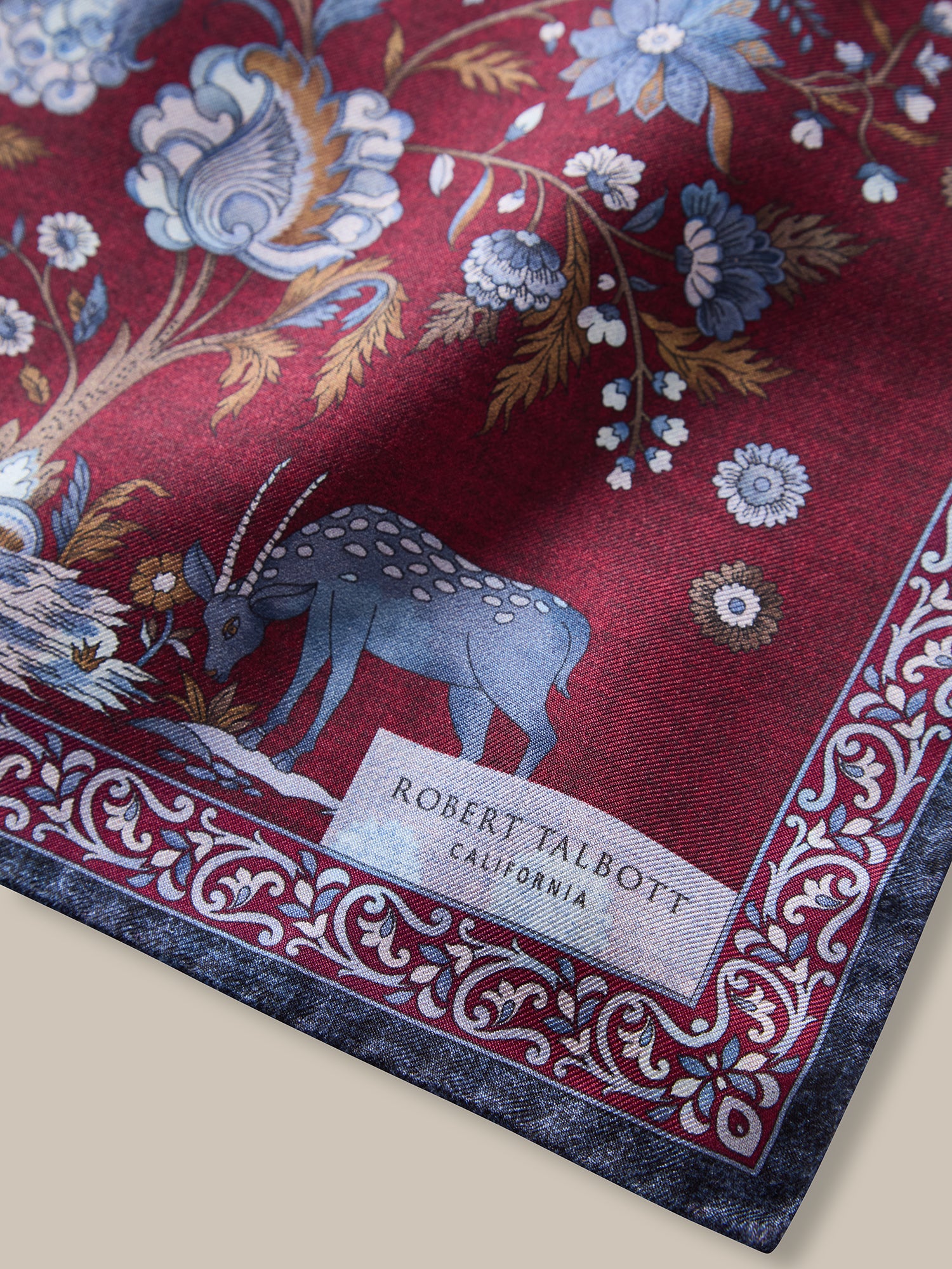 Robert Talbott Collins Garden fazzoletto bordeaux seta