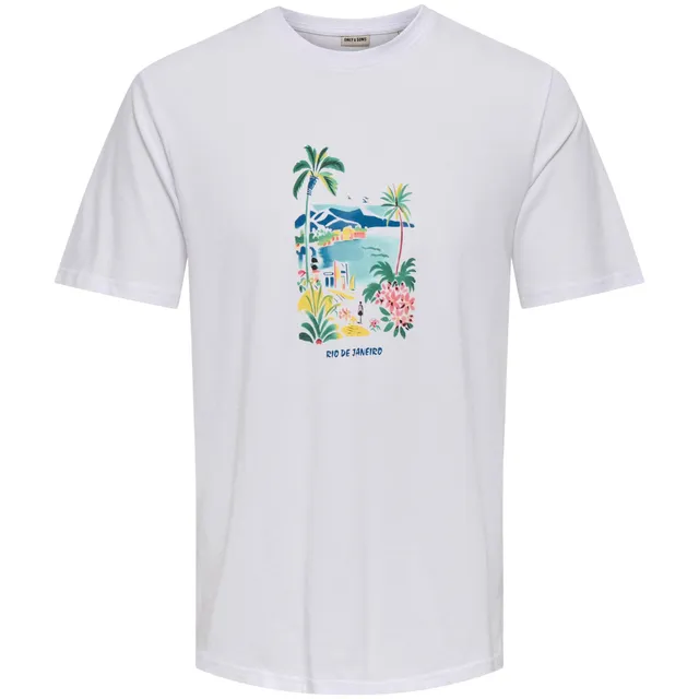 Only & Sons Stillo Life Regular SS t-shirt bianco cotone