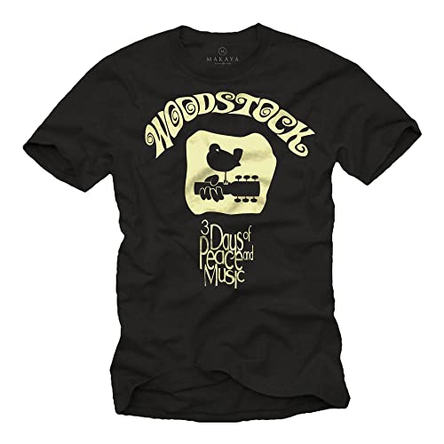 MAKAYA Woodstock T-Shirt Uomo Hippie Rock L 100% Cotone