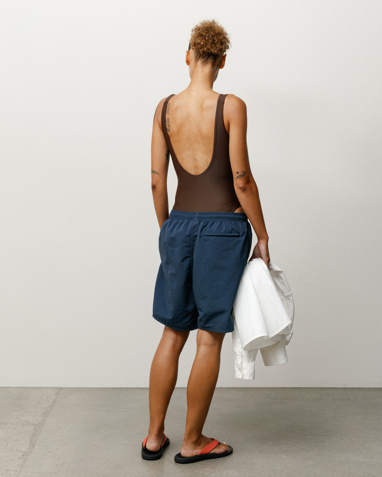Stussy Surf Stock One Piece costume intero Brown elastan