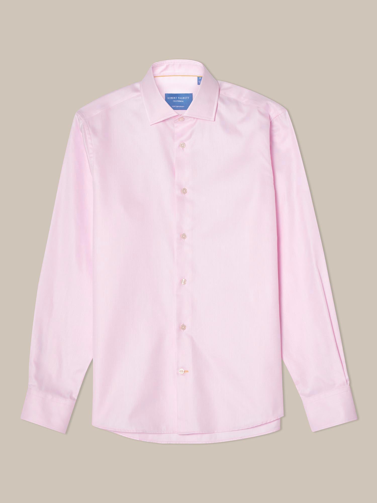 Robert Talbott Reynolds camicia twill rosa cotone