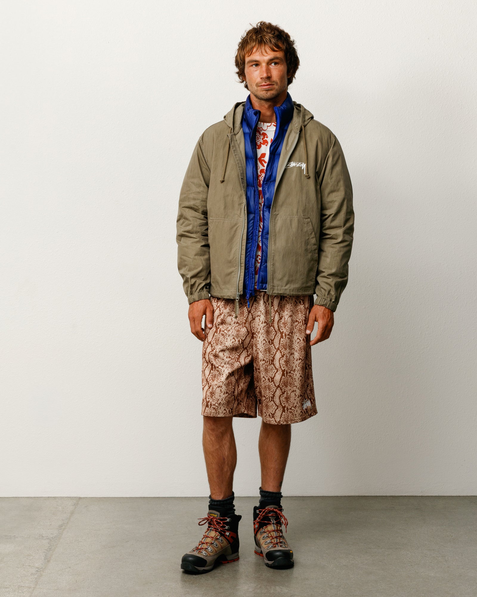 Stussy Outerwear Waxed Cotton Beach Shell giacca oliva XL