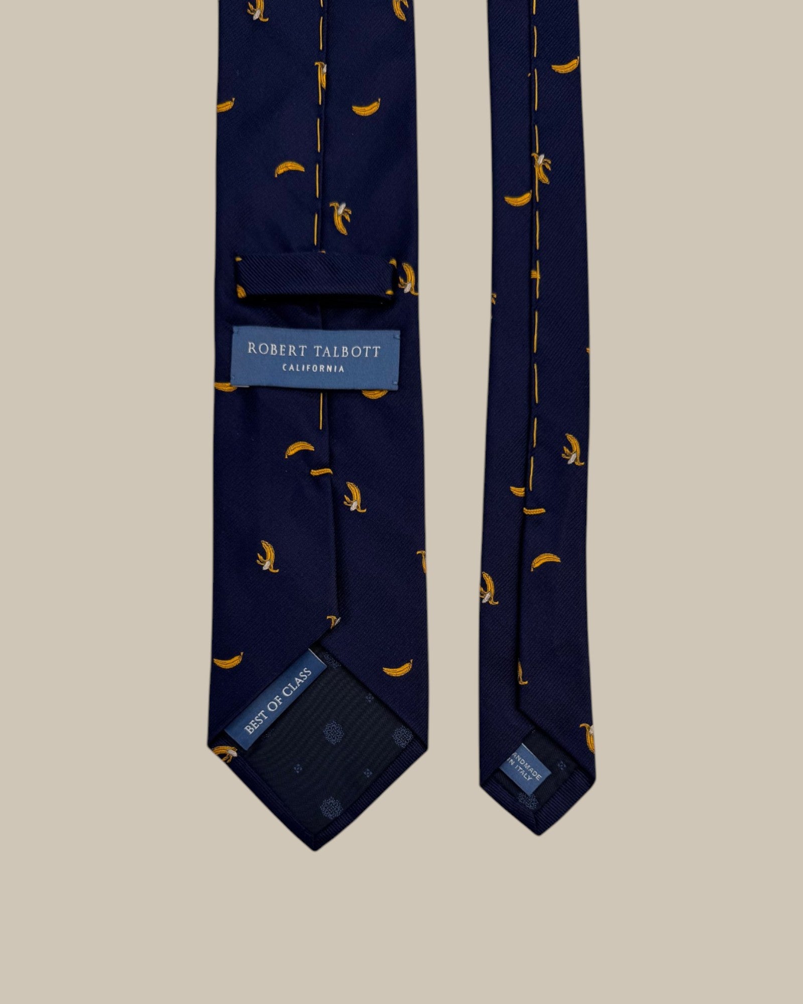 Robert Talbott Robert Banana Cravatta Navy Seta 152 cm