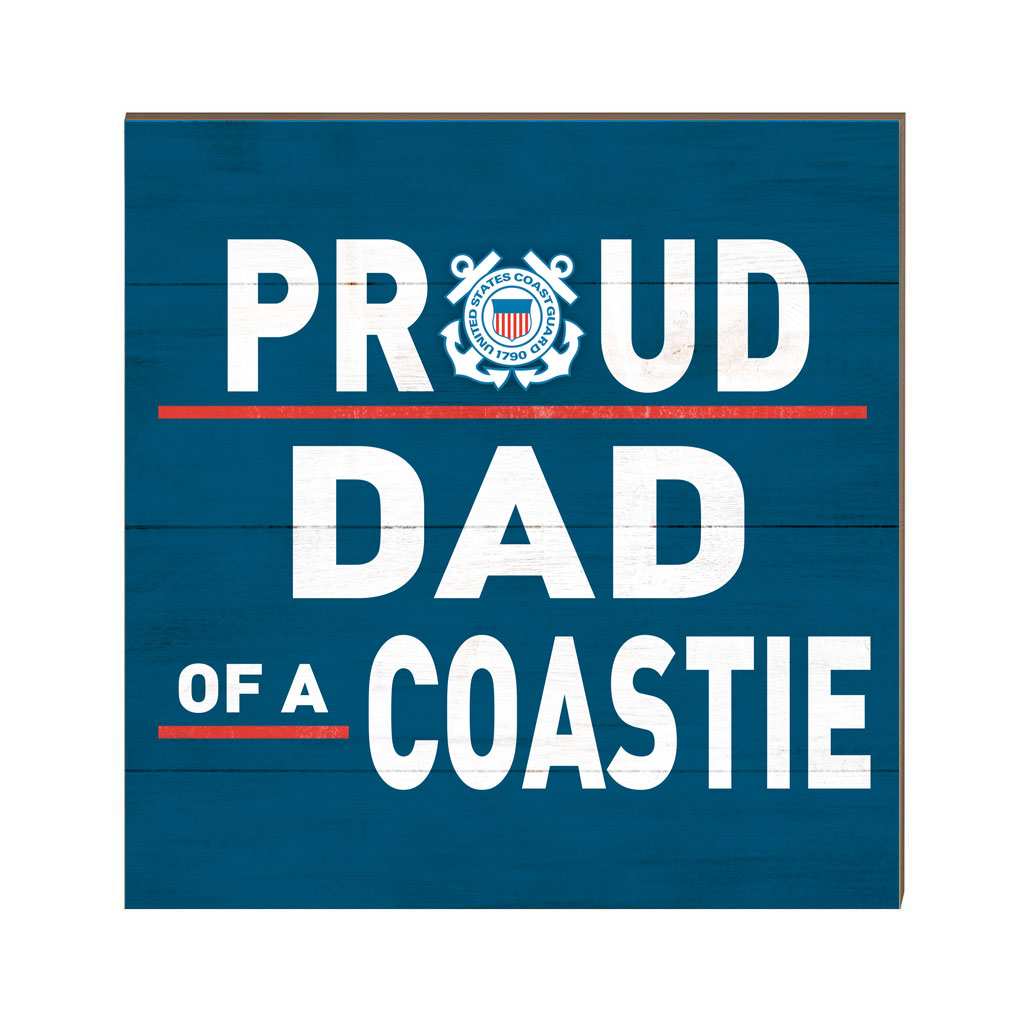 7.62 Design Coast Guard Targa Legno 25x25cm Proud Dad Blu
