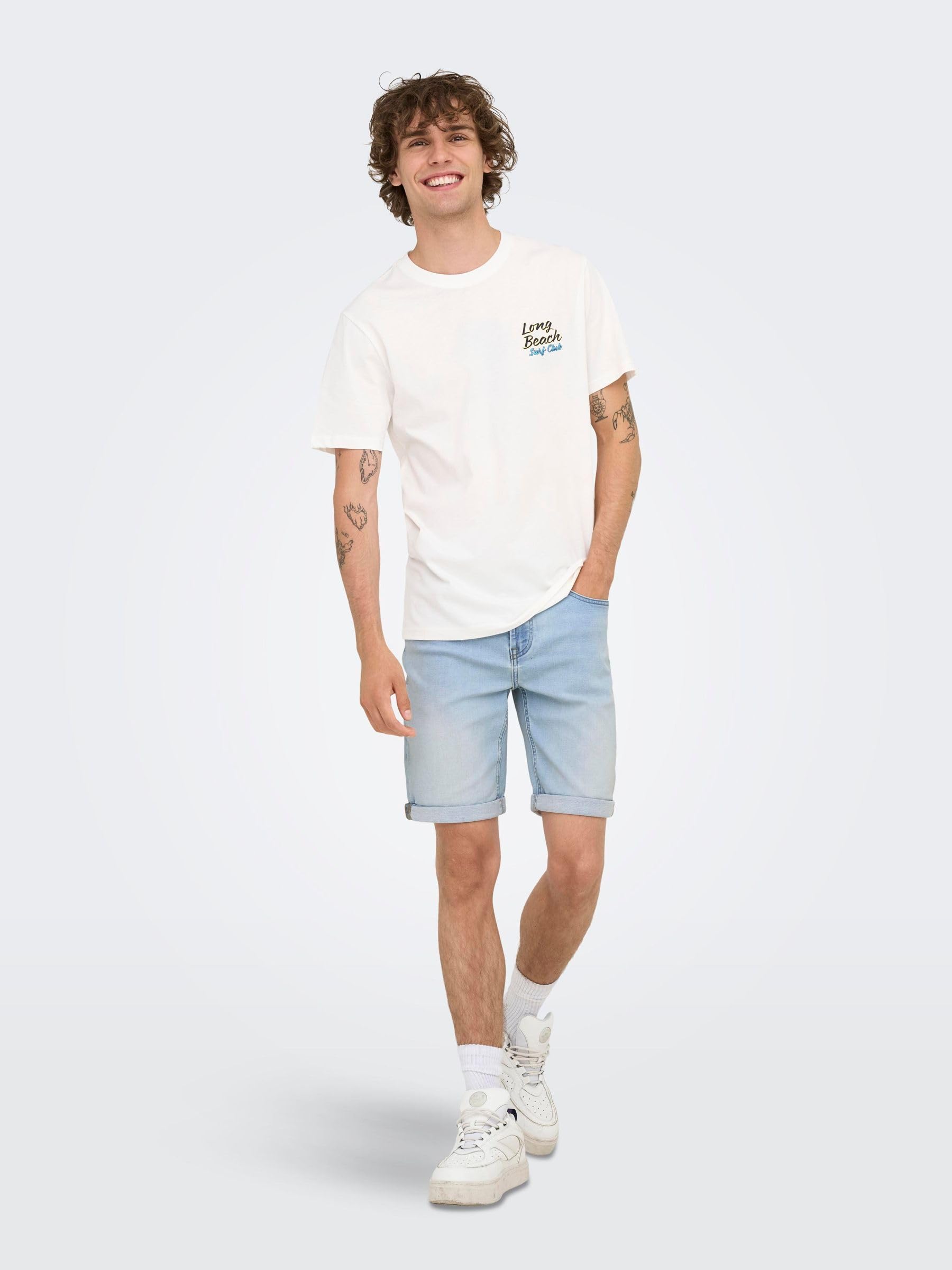 Only & Sons Onsply Regular Shorts Jeans Uomo S Blu