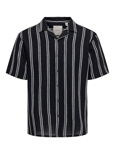 Only & Sons Onstrev Life Reg Struc Stripe SS Shirt camicia L