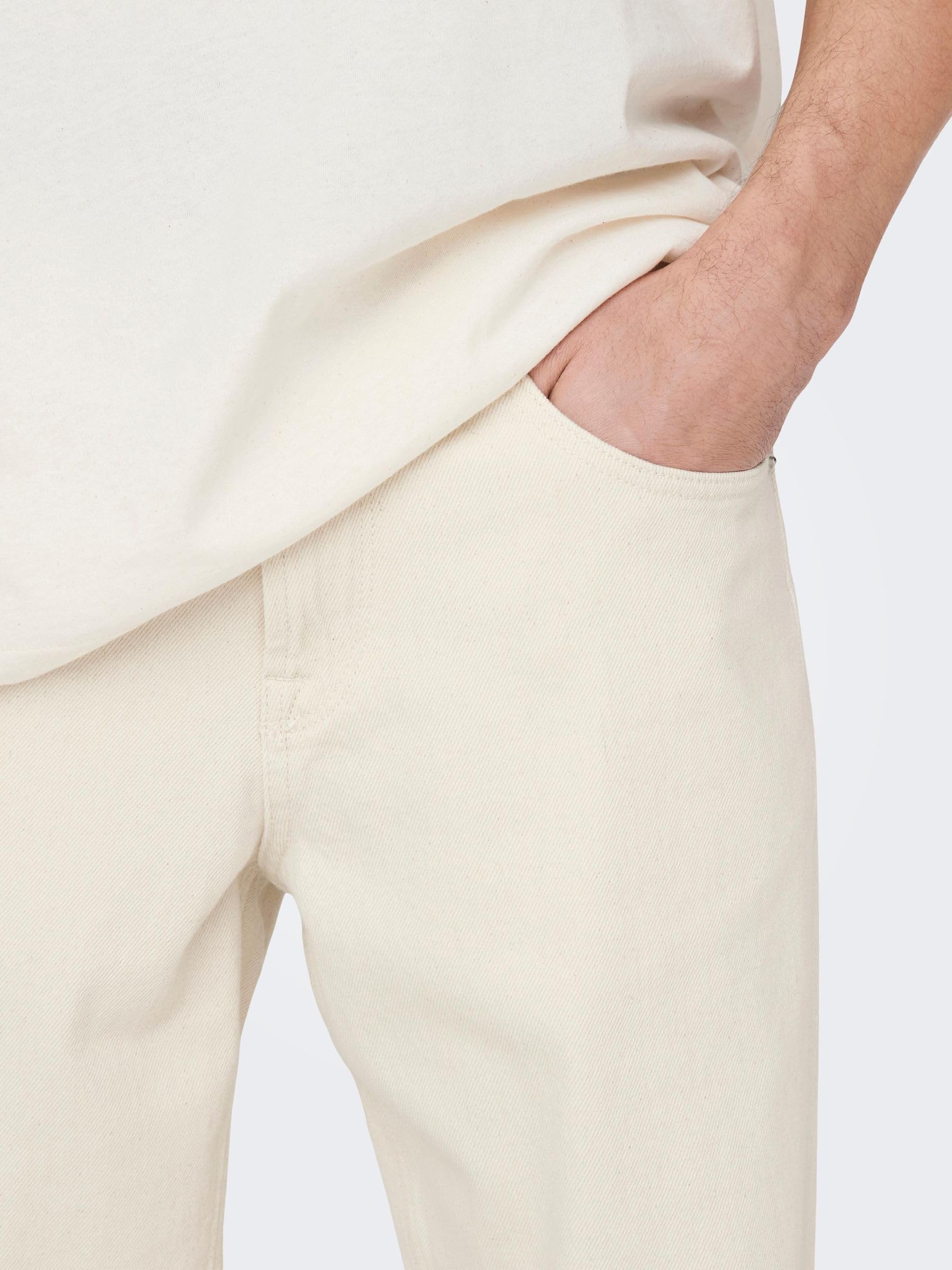 ONLY & SONS Onsedge 5917 jeans loose uomo ecru 30W/34L