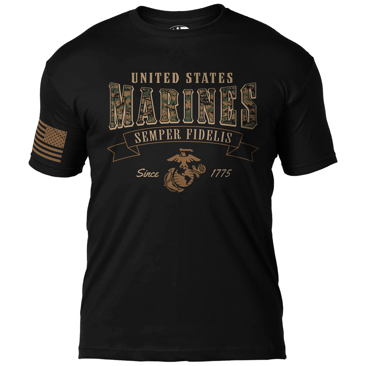 7.62 Design USMC MARPAT Maglietta Uomo Nero L Semper Fi