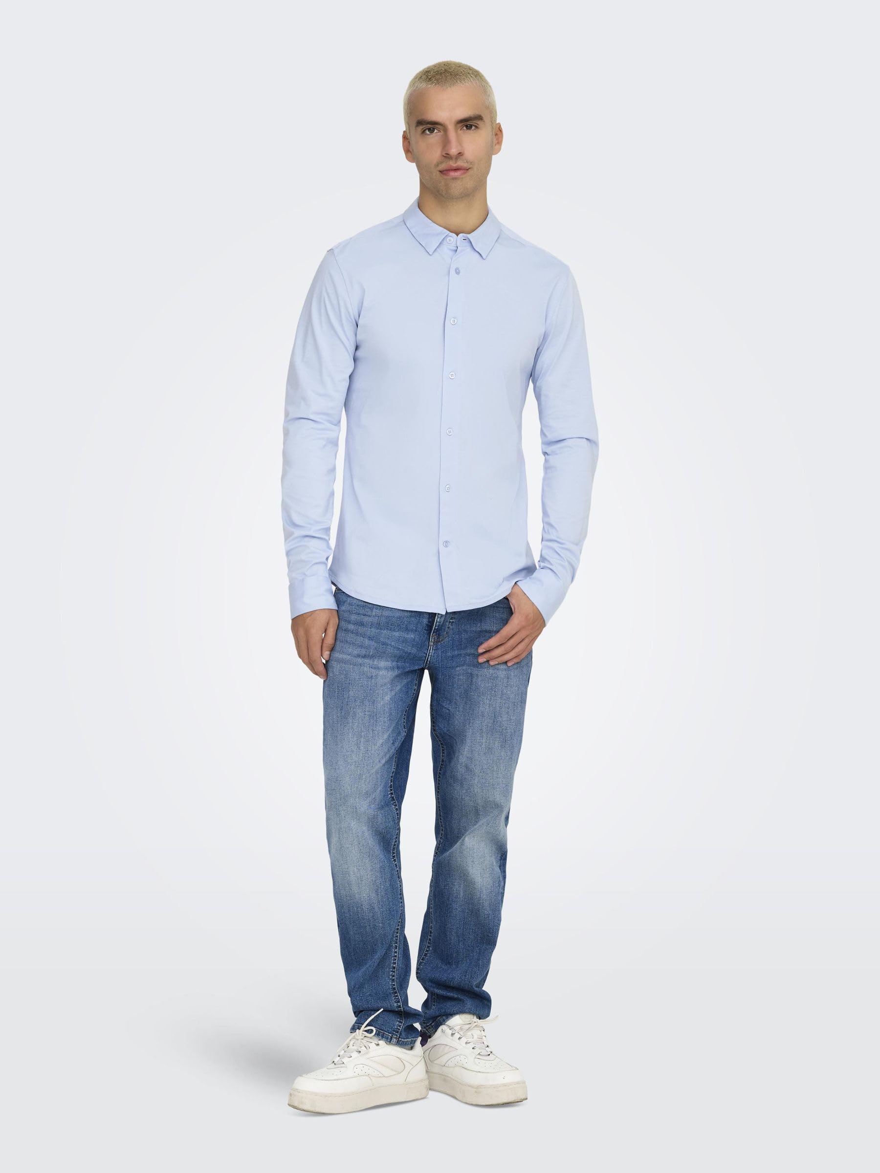 ONLY & SONS Onsrobin Camicia Uomo Maniche Lunghe Bianco