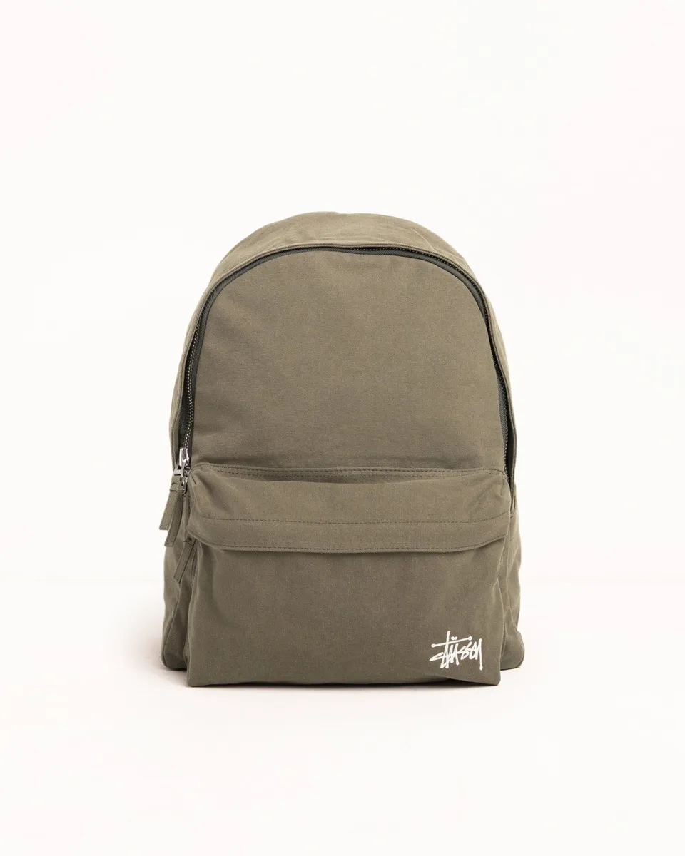 Stussy Canvas Backpack zaino verde cotone laptop 16"