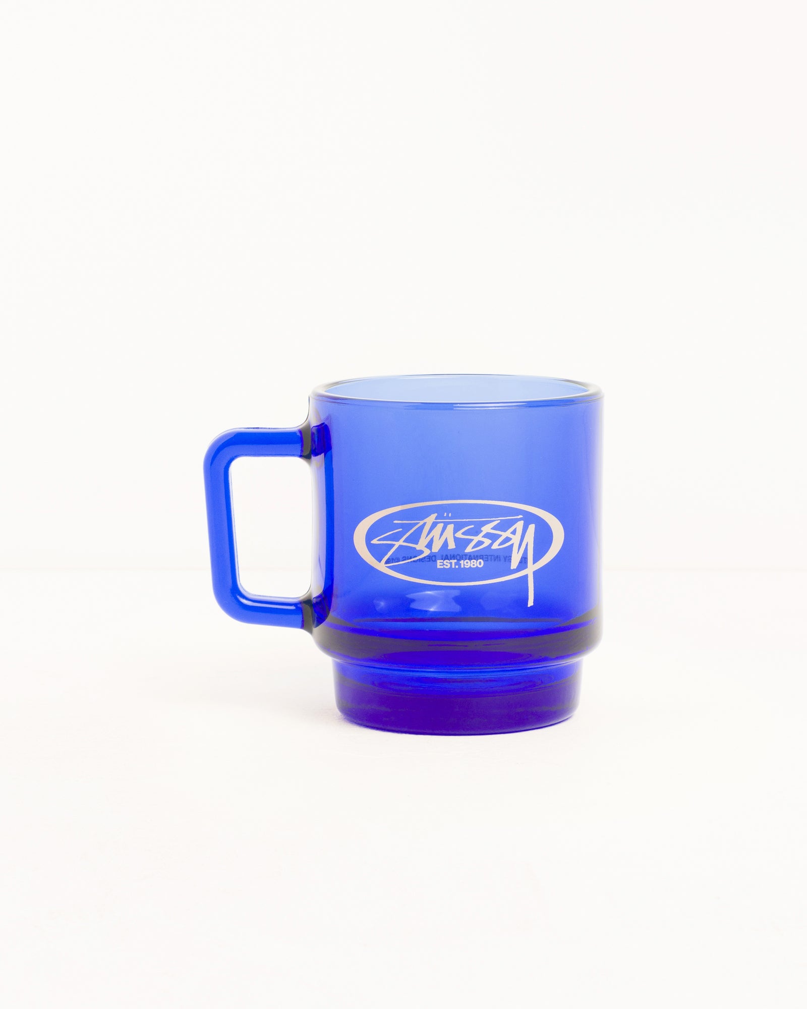 Stussy Logo Ovale mug vetro Royal fatto a mano