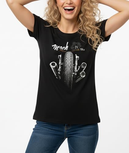 Makaya Mach IV Moto T-Shirt Donna Cotone Nera M