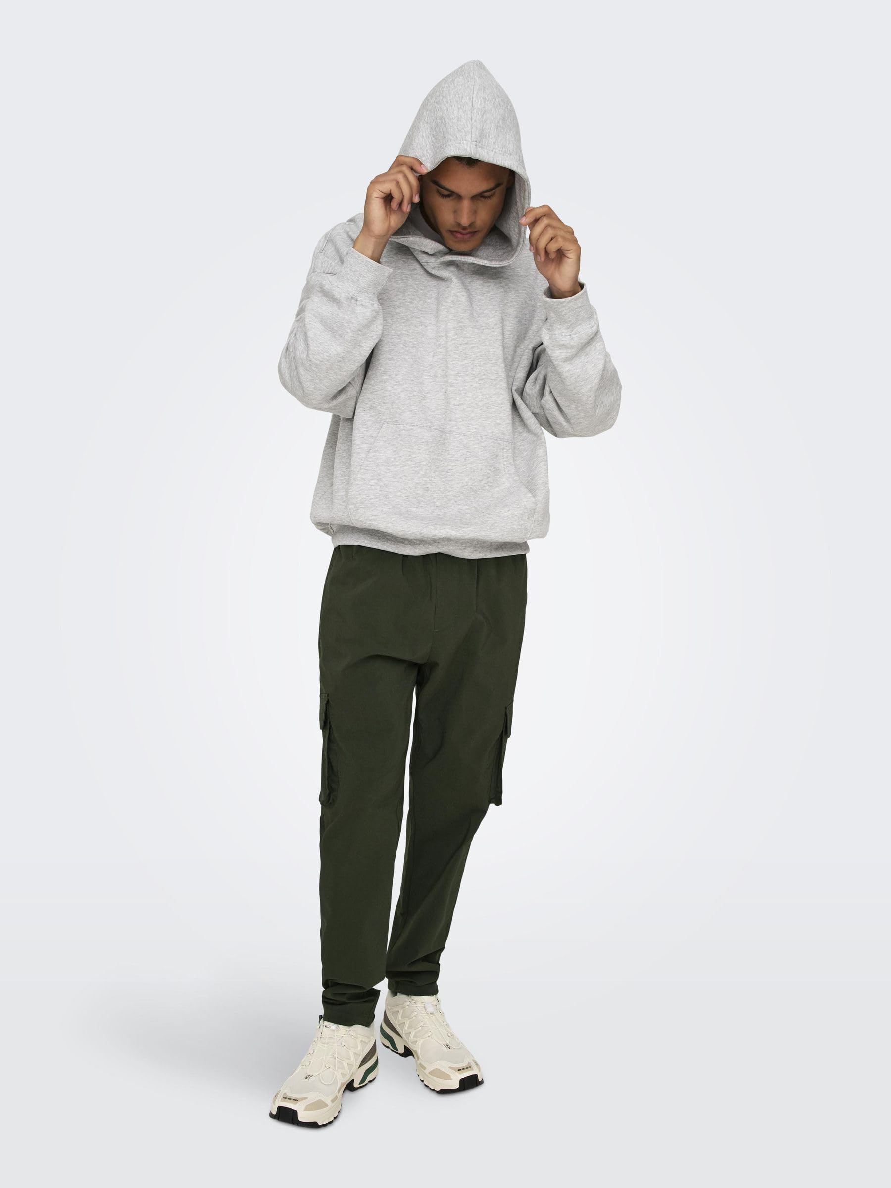 ONLY & SONS Pantaloni Cargo Uomo M nero tasche laterali