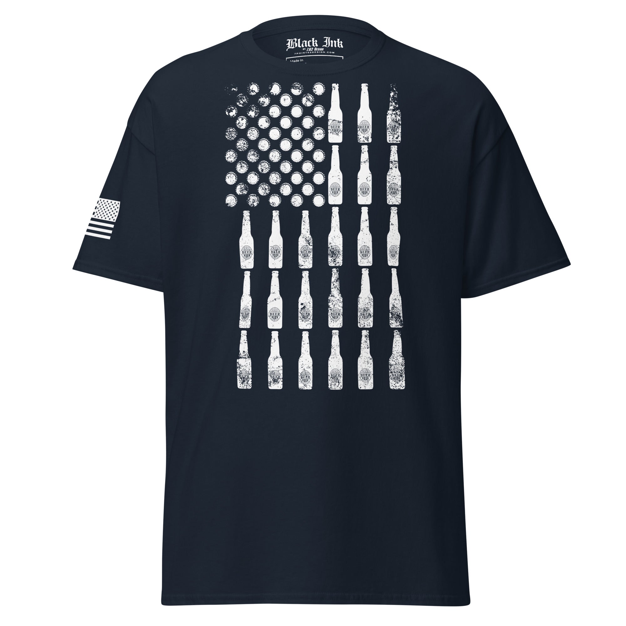 7.62 Design Beer Flag T-Shirt Uomo Cotone Nero