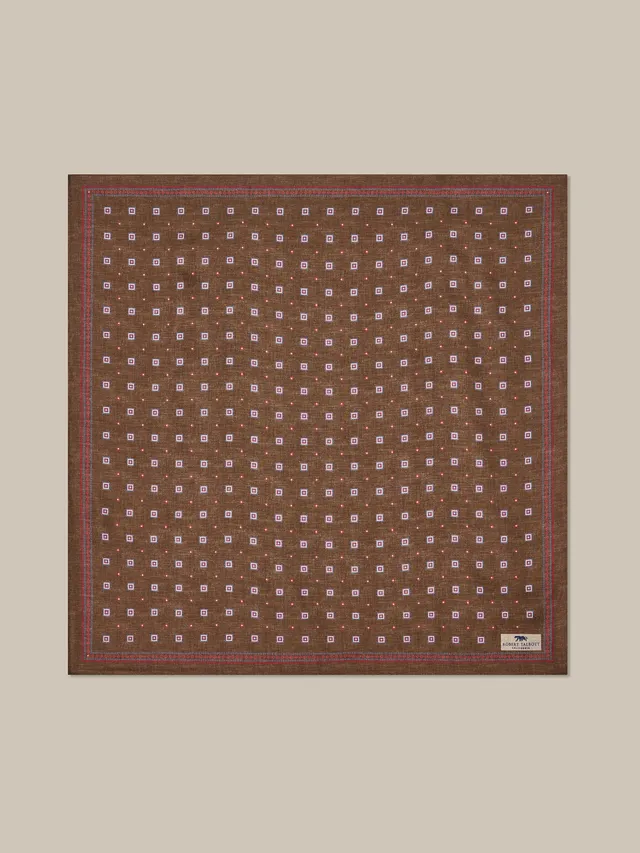 Robert Talbott Harmon Foulard Brown/Blue seta