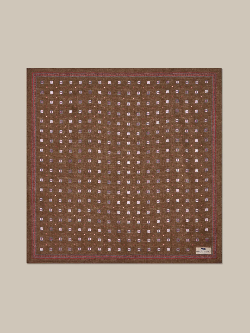 Robert Talbott Harmon Foulard Brown/Blue seta