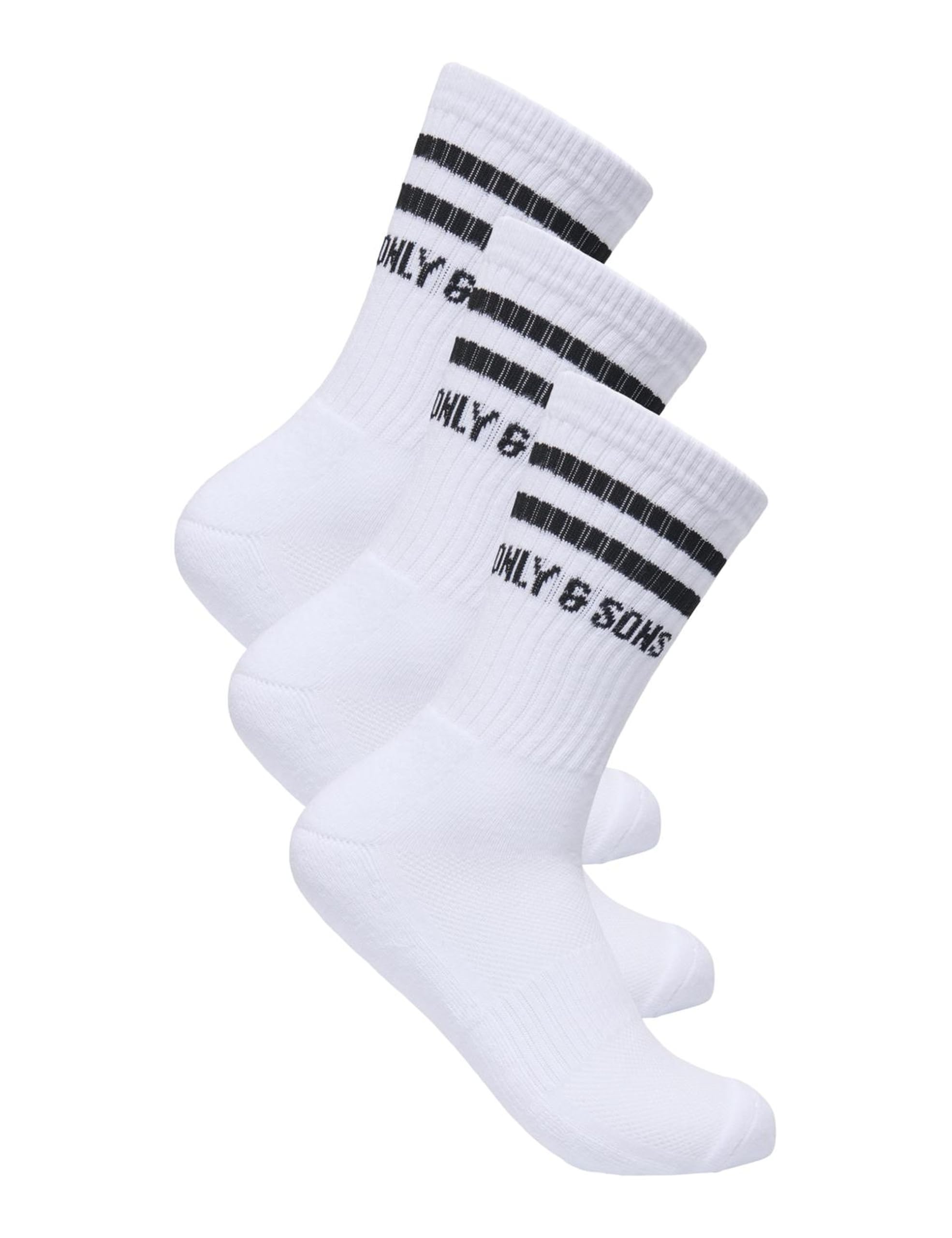 Only & Sons Onsevery Calzini Tennis Uomo 3 Paia Neri