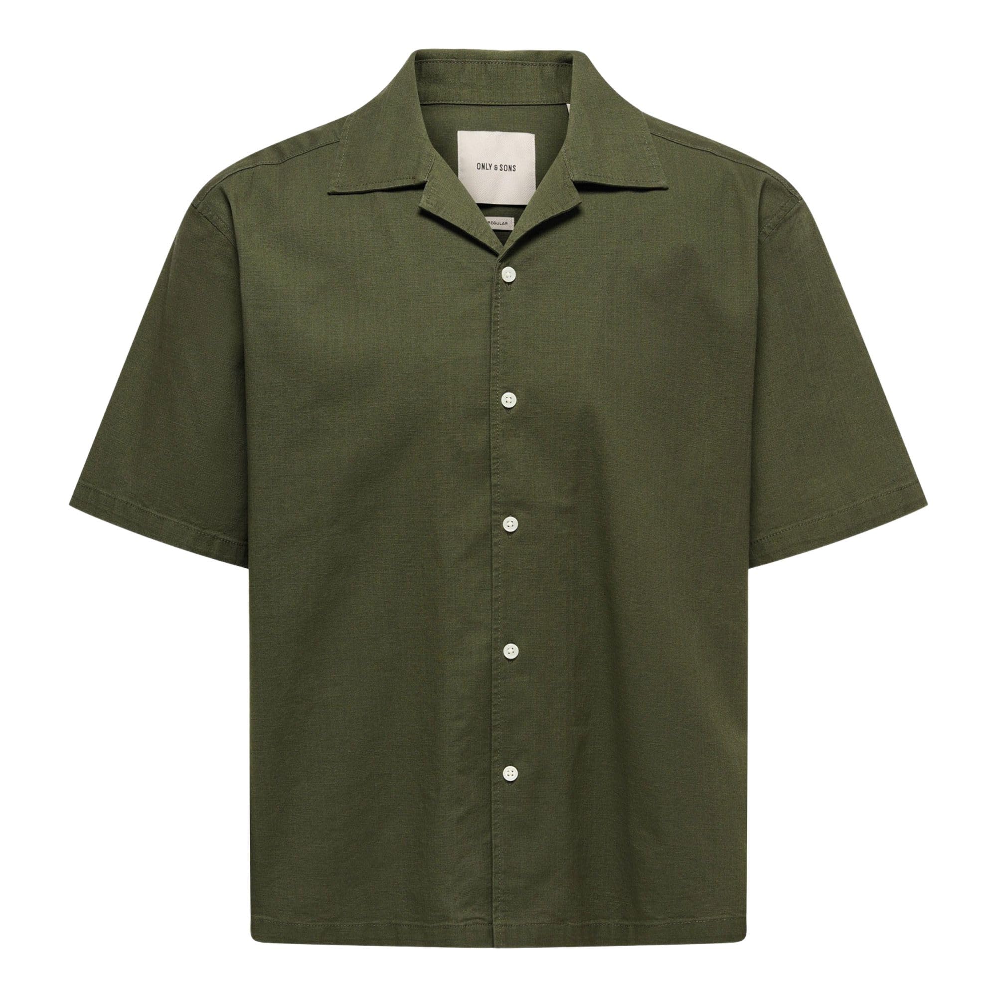 ONLY & SONS Reid Resort Camicia Uomo Verde Cotone