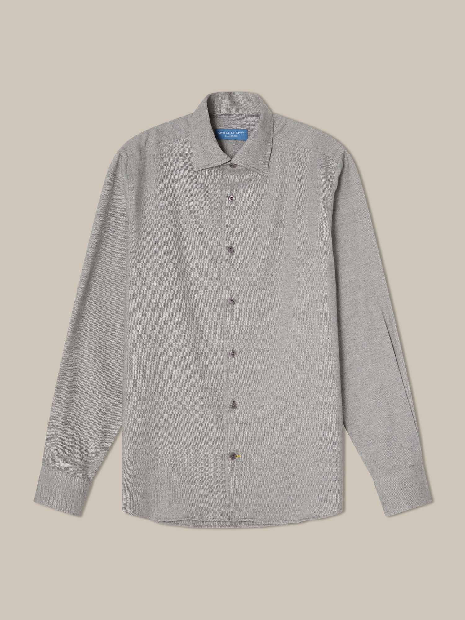 Robert Talbott Morgan Luxe camicia flanella grigia