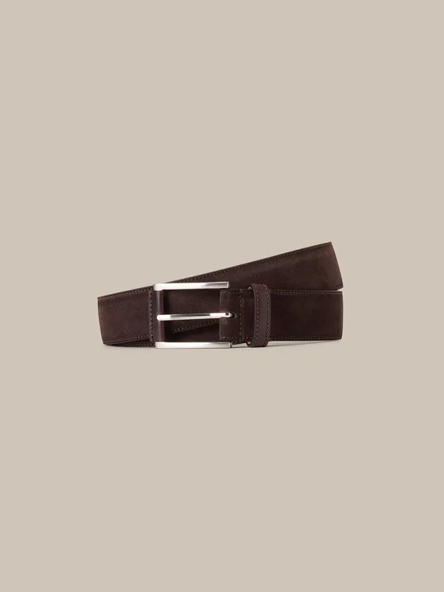 Robert Talbott Lewis Cintura Camoscio Coffee Suede 3,5 cm