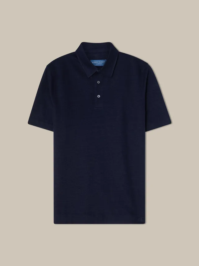 Robert Talbott Taylor Polo Lino Navy Jacquard