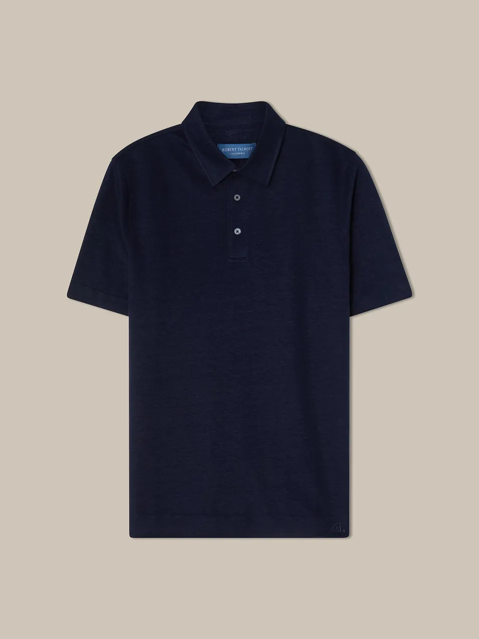 Robert Talbott Taylor Polo Lino Navy Jacquard