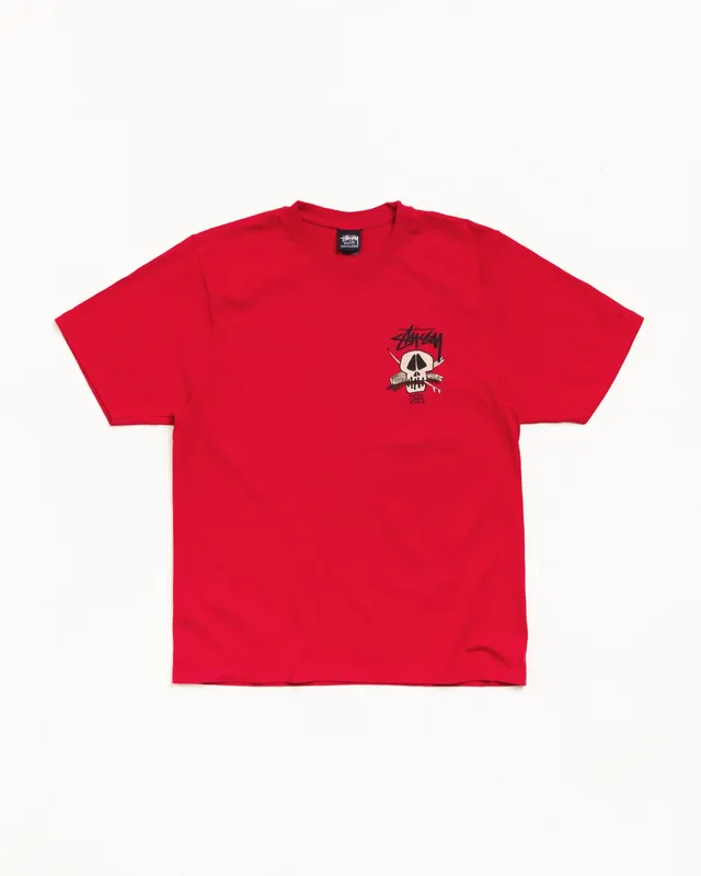 Stussy Tees Fresh Foils Tee Maglietta Red Pigment Dyed