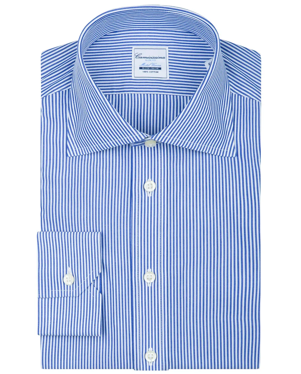 Camicissima Fancy Camicia a Righe Blu Slim Manica Lunga