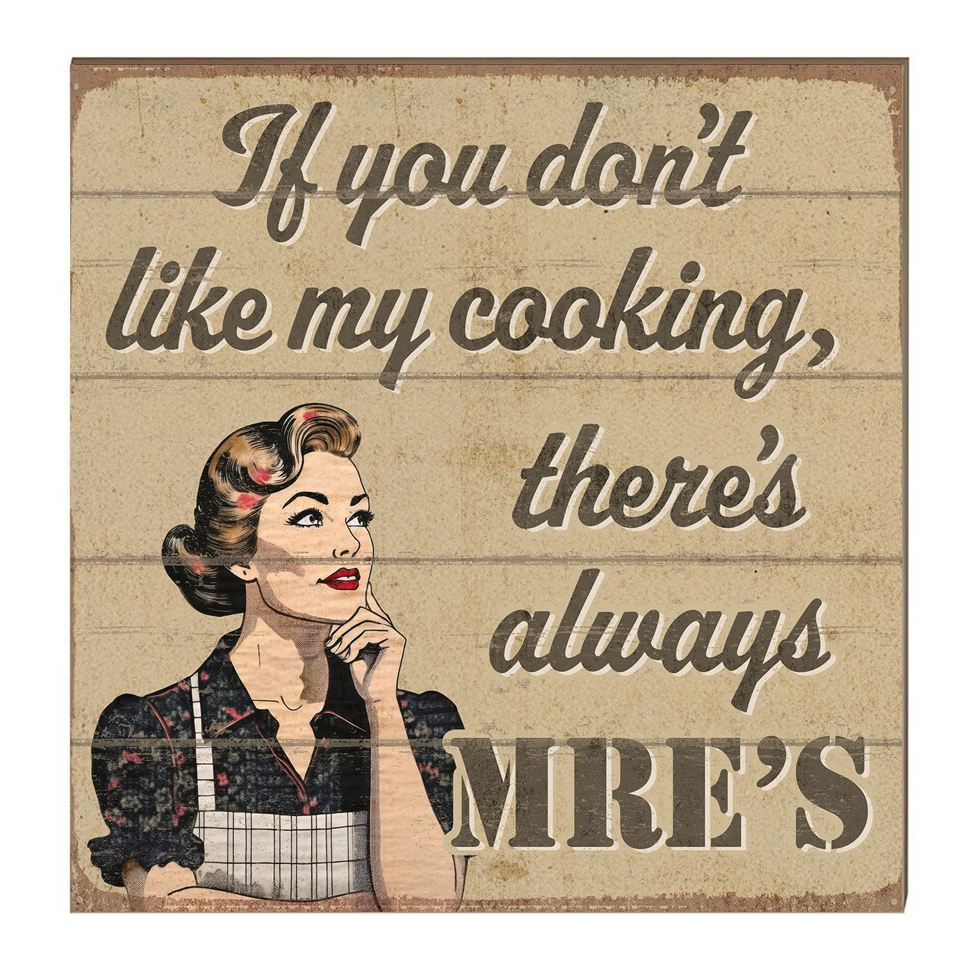 7.62 Design There's Always MRE's Targa Legno 25x25 cm Navy