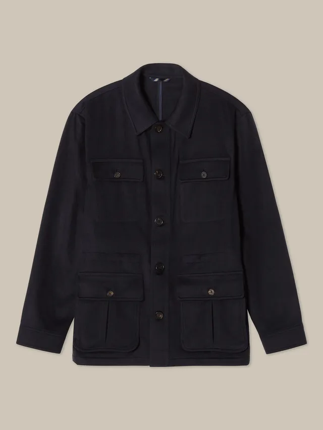 Robert Talbott Ross Field Jacket giacca cashmere blu navy