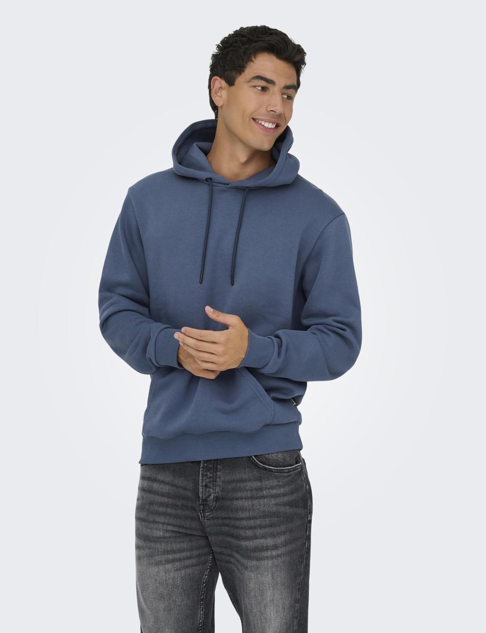 Only & Sons Onsceres felpa cappuccio uomo XXL indaco cotone