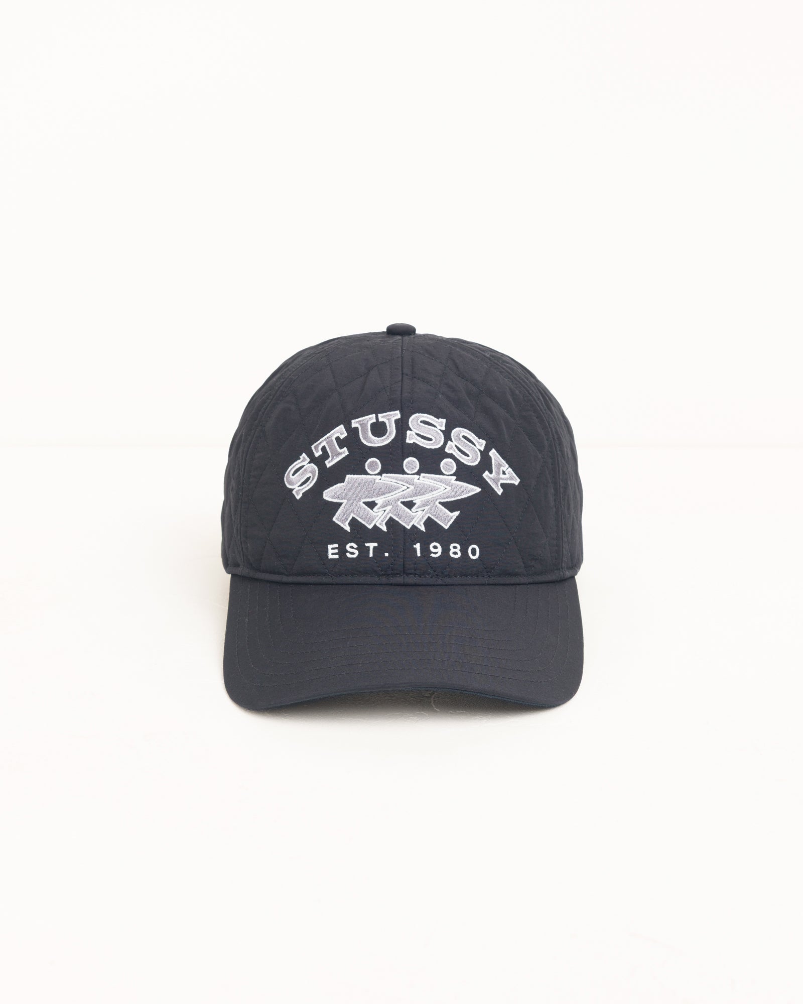 Stussy Headwear Quilted Surfwalk Snapback cappello Black nylon