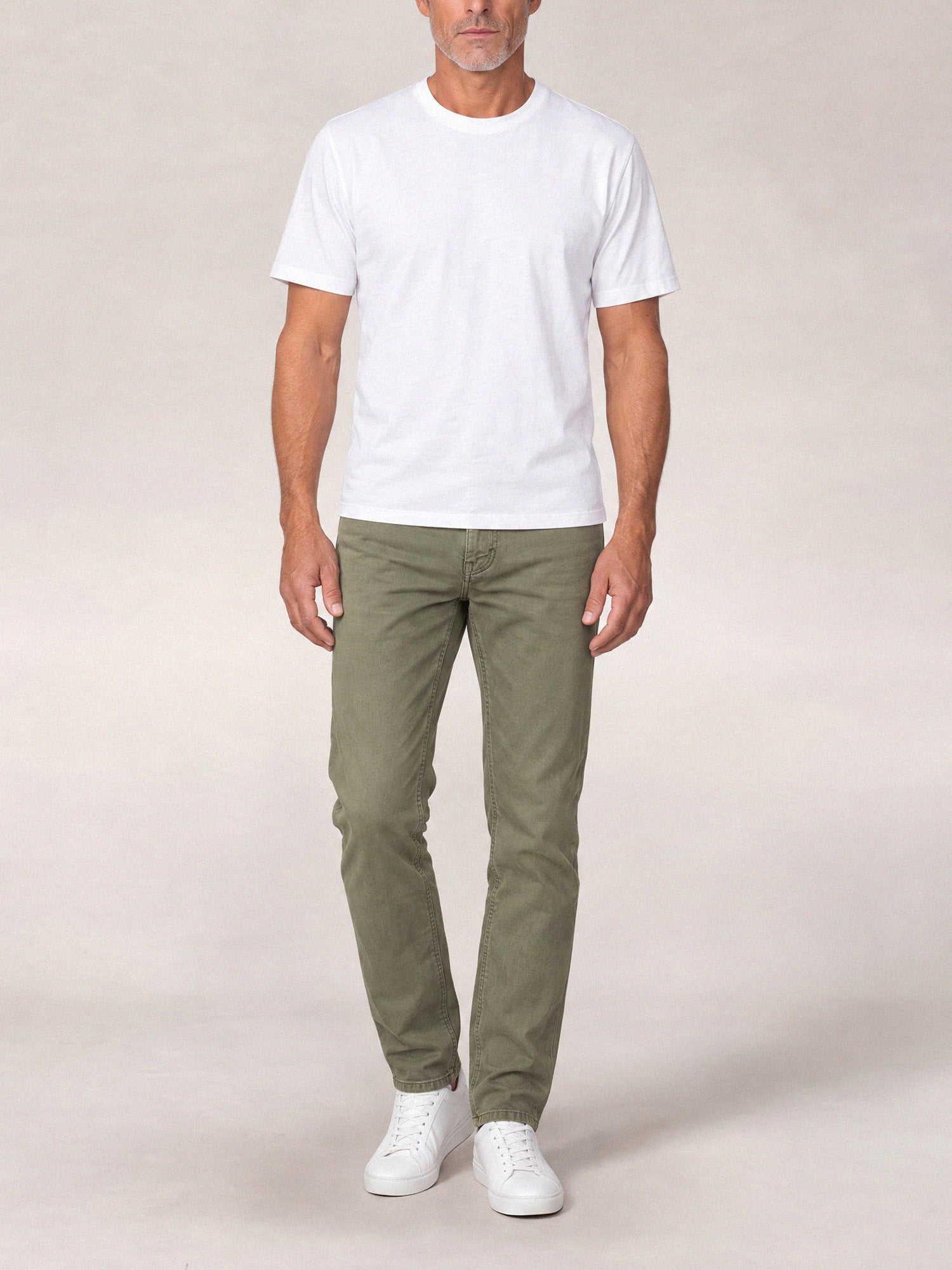 Robert Talbott Pablo Pantaloni 5 Tasche Uomo Oliva Stretch