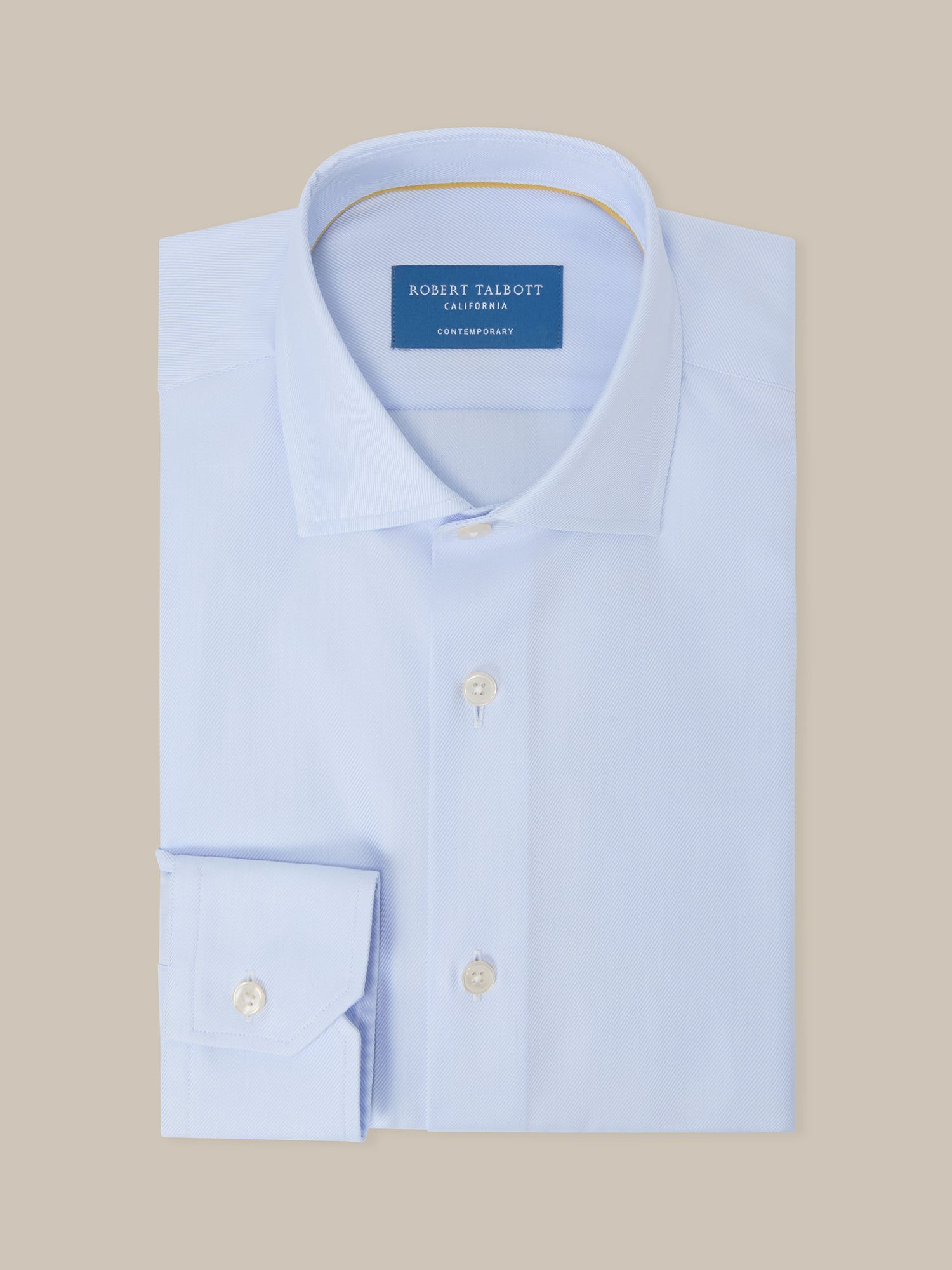 Robert Talbott Reynolds Double Twill Camicia Azzurra Cotone