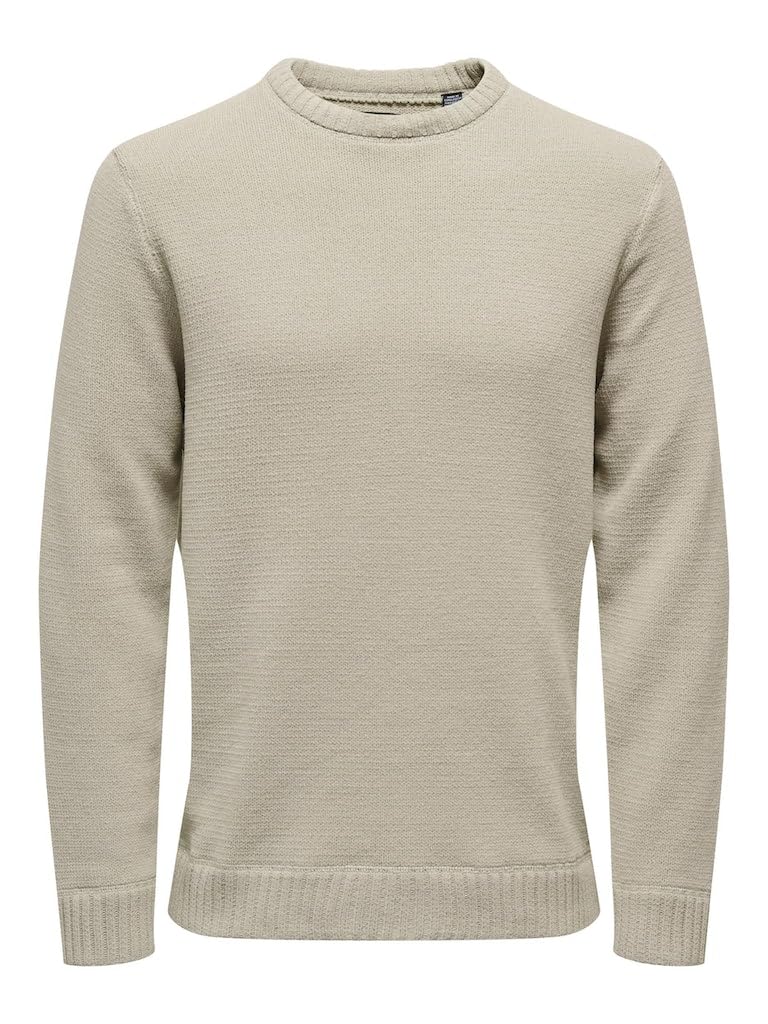 ONLY & SONS Maglione Girocollo Uomo Nero XL Morbido