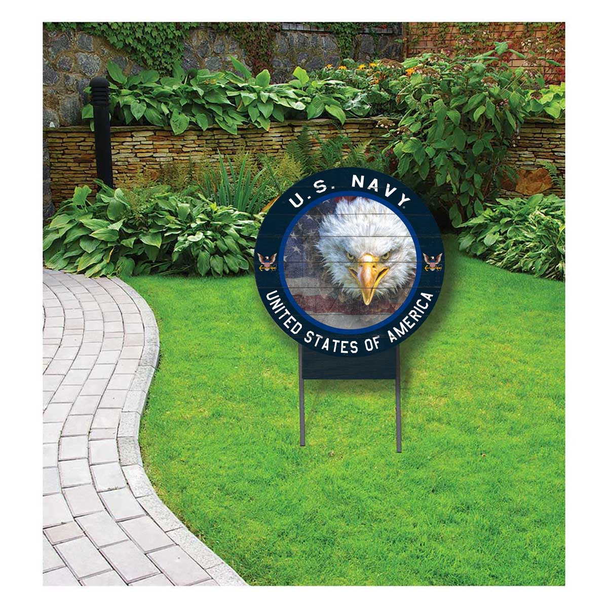 7.62 Design Navy Eagle Flag cartello giardino 20x20