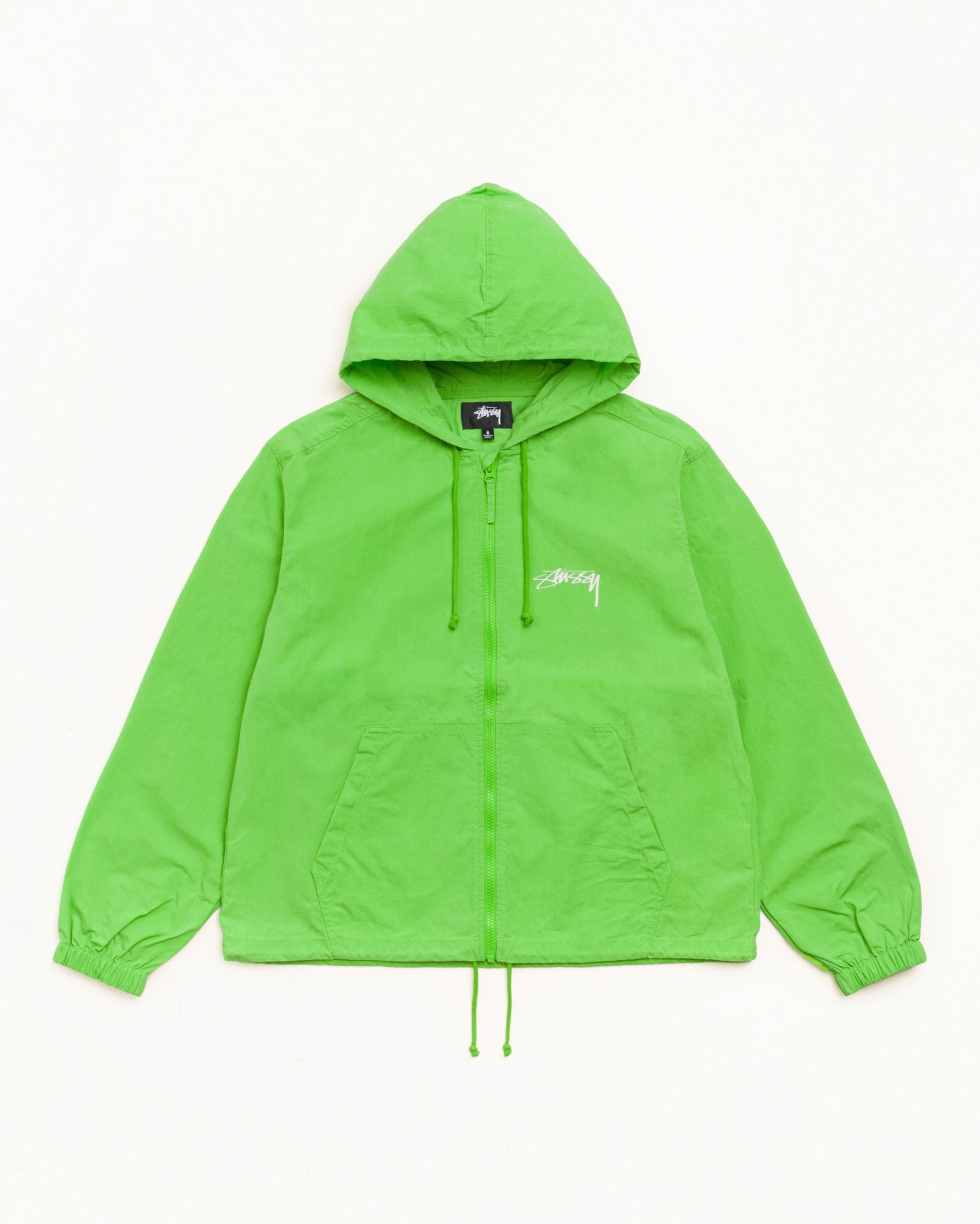 Stussy Shell giacca cotone cerato verde kiwi uomo